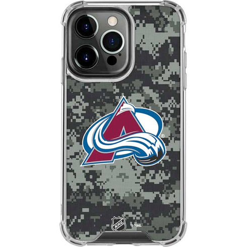 NHL Colorado Avalanche Camo iPhone 14 Pro Clear Case