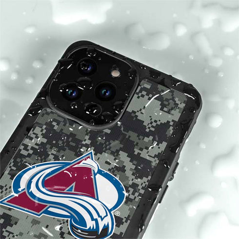 NHL Colorado Avalanche Camo iPhone 14 Pro Waterproof Case