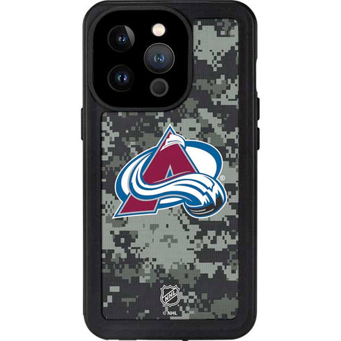 NHL Colorado Avalanche Camo iPhone 15 Pro Waterproof Case