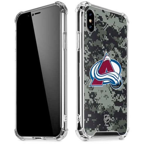 NHL Colorado Avalanche Camo iPhone XS Max Clear Case