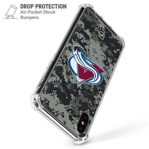 NHL Colorado Avalanche Camo iPhone XS Max Clear Case
