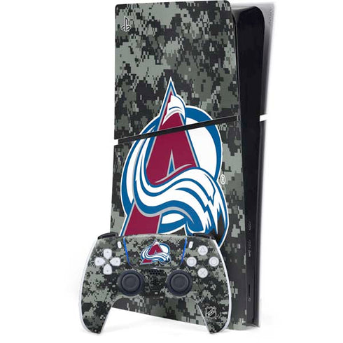 NHL Colorado Avalanche Camo PS5 Slim Digital Edition Bundle Skin
