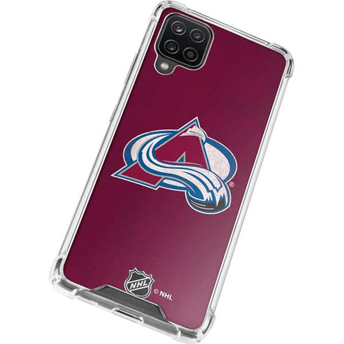 NHL Colorado Avalanche Distressed Galaxy A12 Clear Case