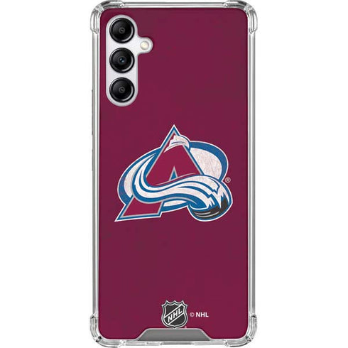 NHL Colorado Avalanche Distressed Galaxy A14 5G Clear Case
