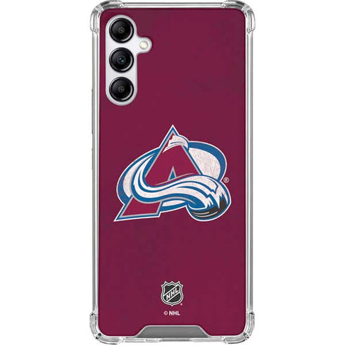 NHL Colorado Avalanche Distressed Galaxy A15 5G Clear Case