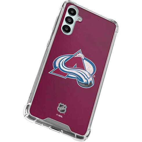 NHL Colorado Avalanche Distressed Galaxy A15 5G Clear Case