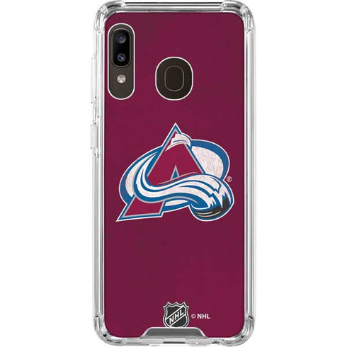 NHL Colorado Avalanche Distressed Galaxy A30 Clear Case