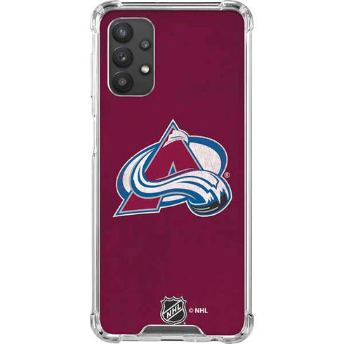NHL Colorado Avalanche Distressed Galaxy A32 5G Clear Case