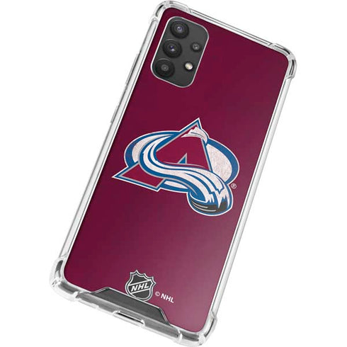 NHL Colorado Avalanche Distressed Galaxy A32 5G Clear Case