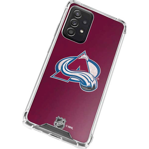 NHL Colorado Avalanche Distressed Galaxy A52 5G Clear Case