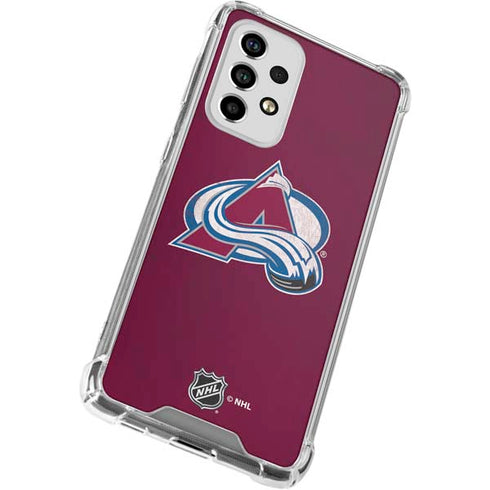 NHL Colorado Avalanche Distressed Galaxy A53 5G Clear Case