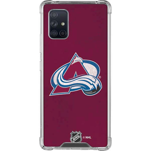 NHL Colorado Avalanche Distressed Galaxy A71 5G Clear Case