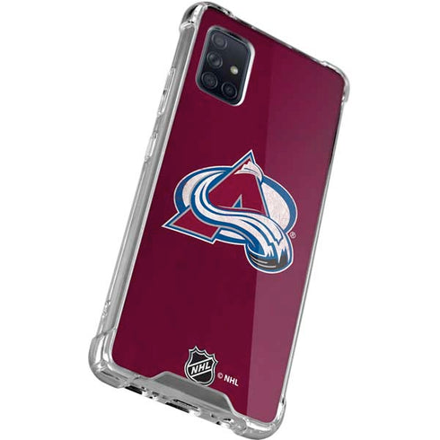 NHL Colorado Avalanche Distressed Galaxy A71 5G Clear Case