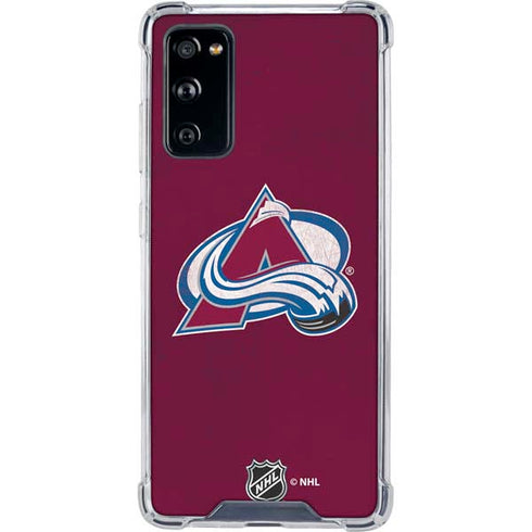 NHL Colorado Avalanche Distressed Galaxy S20 FE Clear Case