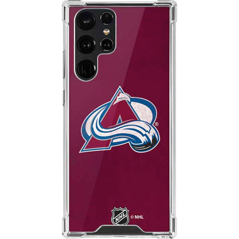 NHL Colorado Avalanche Distressed Galaxy S22 Ultra Clear Case