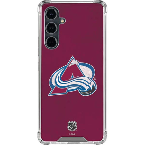 NHL Colorado Avalanche Distressed Galaxy S23 FE Clear Case