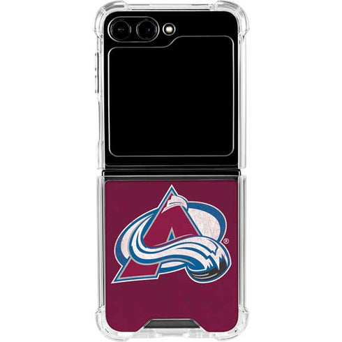 NHL Colorado Avalanche Distressed Galaxy Z Flip5 5G Clear Case