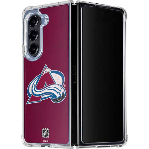 NHL Colorado Avalanche Distressed Galaxy Z Fold5 5G Clear Case