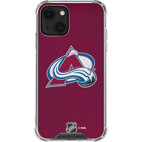 NHL Colorado Avalanche Distressed iPhone 13 Mini Clear Case