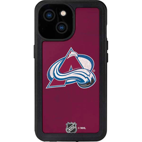 NHL Colorado Avalanche Distressed iPhone 13 Mini Waterproof Case