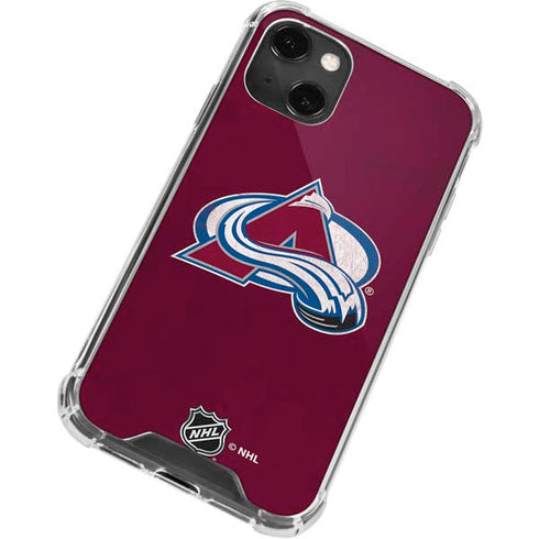 NHL Colorado Avalanche Distressed iPhone 14 Plus Clear Case