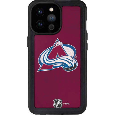 NHL Colorado Avalanche Distressed iPhone 14 Pro Max Waterproof Case