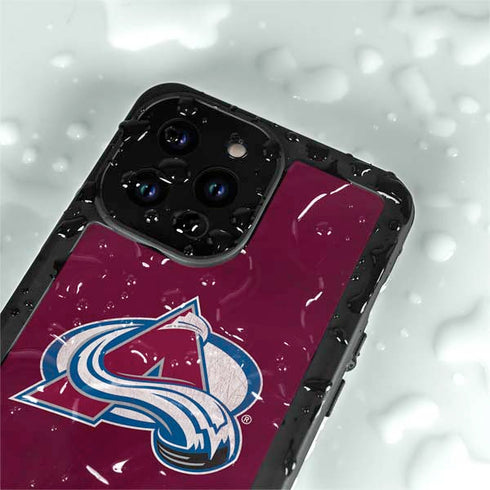 NHL Colorado Avalanche Distressed iPhone 14 Pro Max Waterproof Case