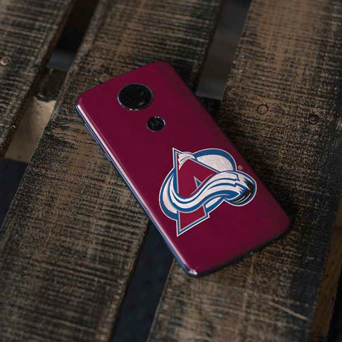 NHL Colorado Avalanche Distressed Moto E5 Plus Skin