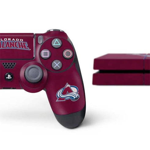 NHL Colorado Avalanche Distressed PS4 Console and Controller Bundle Skin