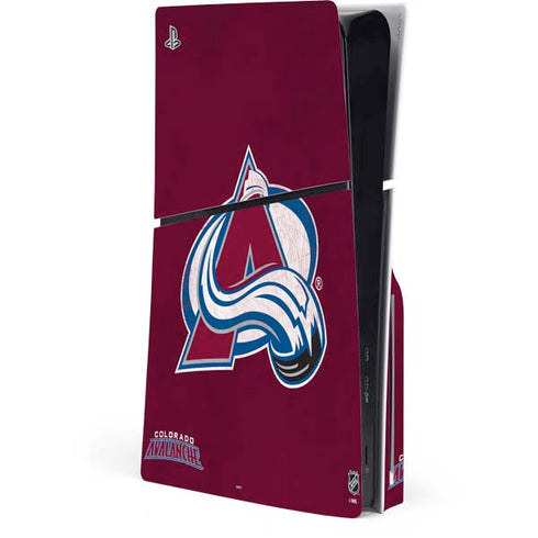 NHL Colorado Avalanche Distressed PS5 Slim Disk Console Skin
