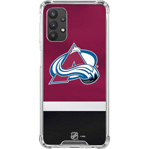 NHL Colorado Avalanche Jersey Galaxy A32 5G Clear Case