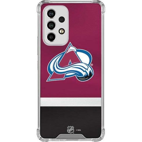 NHL Colorado Avalanche Jersey Galaxy A53 5G Clear Case