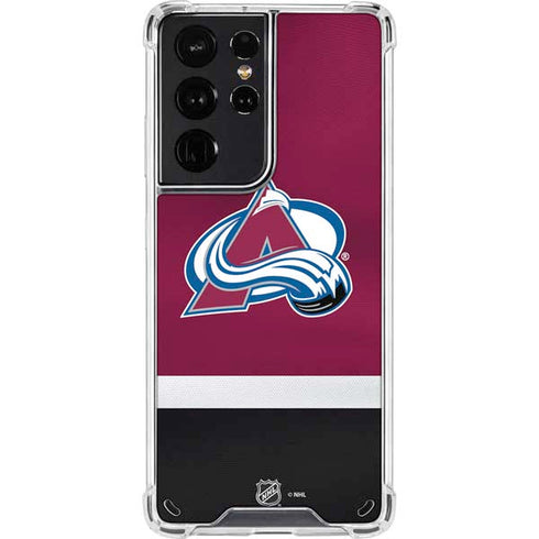 NHL Colorado Avalanche Jersey Galaxy S21 Ultra 5G Clear Case