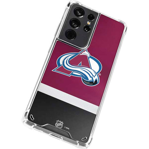 NHL Colorado Avalanche Jersey Galaxy S21 Ultra 5G Clear Case