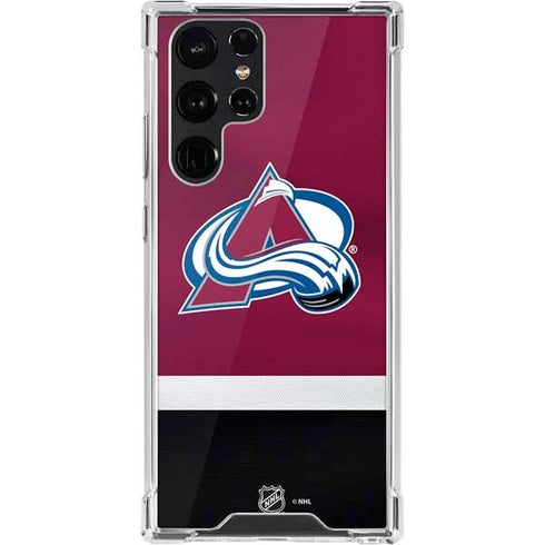 NHL Colorado Avalanche Jersey Galaxy S22 Ultra Clear Case