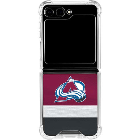 NHL Colorado Avalanche Jersey Galaxy Z Flip5 5G Clear Case