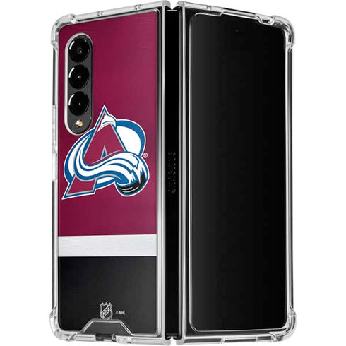NHL Colorado Avalanche Jersey Galaxy Z Fold4 5G Clear Case