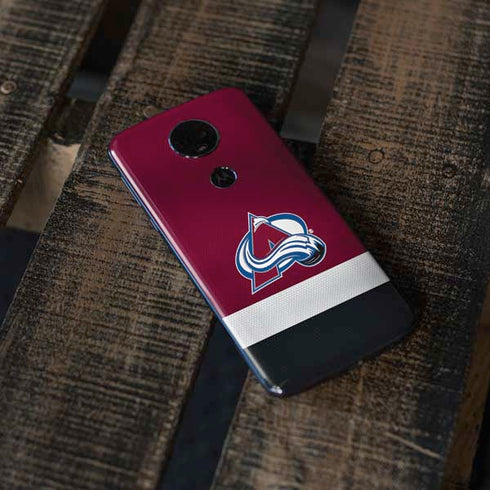 NHL Colorado Avalanche Jersey Moto E5 Plus Skin
