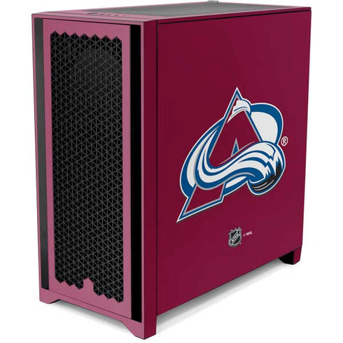 NHL Colorado Avalanche Solid Background Corsair 4000D Tempered Glass Mid-Tower ATX Case Skin