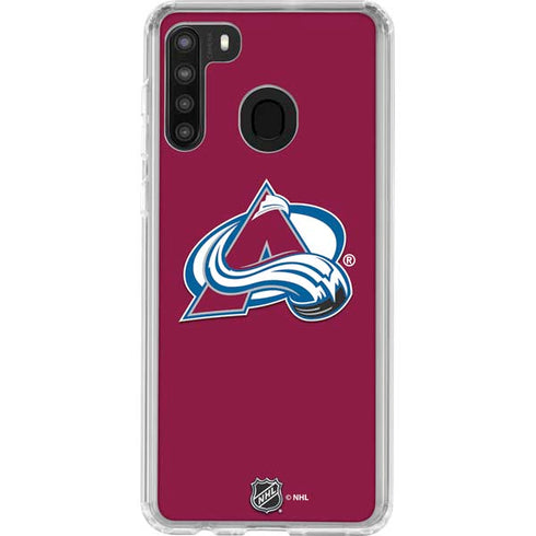 NHL Colorado Avalanche Solid Background Galaxy A21 Clear Case