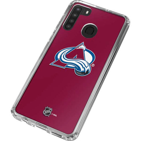NHL Colorado Avalanche Solid Background Galaxy A21 Clear Case