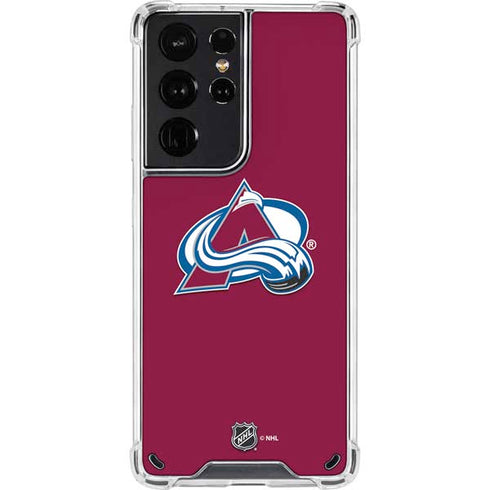 NHL Colorado Avalanche Solid Background Galaxy S21 Ultra 5G Clear Case