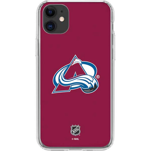 NHL Colorado Avalanche Solid Background iPhone 11 Clear Case