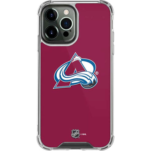 NHL Colorado Avalanche Solid Background iPhone 14 Pro Max Clear Case