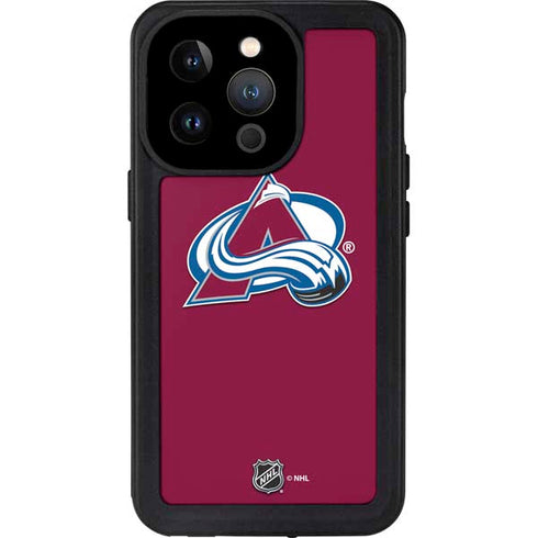 NHL Colorado Avalanche Solid Background iPhone 14 Pro Waterproof Case