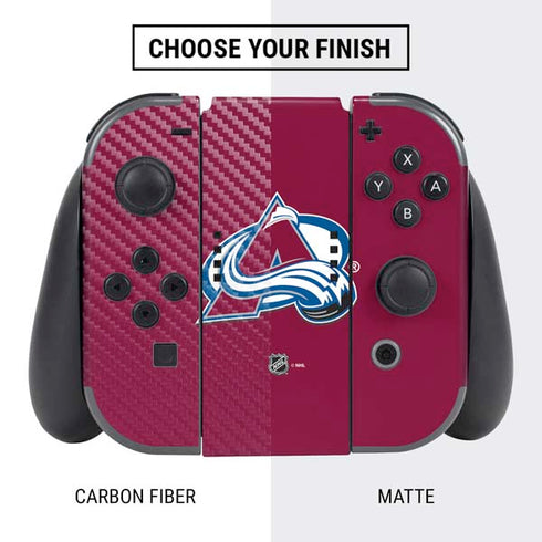 NHL Colorado Avalanche Solid Background Nintendo Switch Bundle Skin