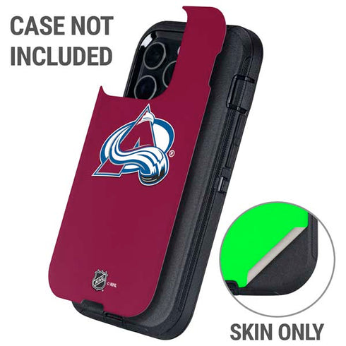 NHL Colorado Avalanche Solid Background Otterbox Defender iPhone Skin