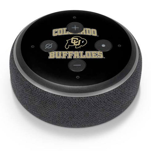 University of Colorado CU Logo on Gold Amazon Echo Dot Skin