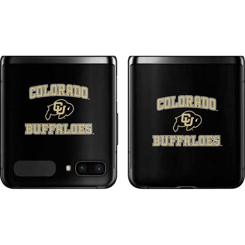 University of Colorado CU Logo on Gold Galaxy Z Flip Skin