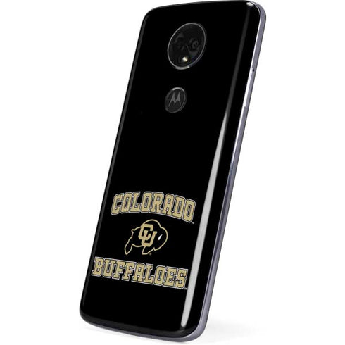 University of Colorado CU Logo on Gold Moto E5 Plus Skin